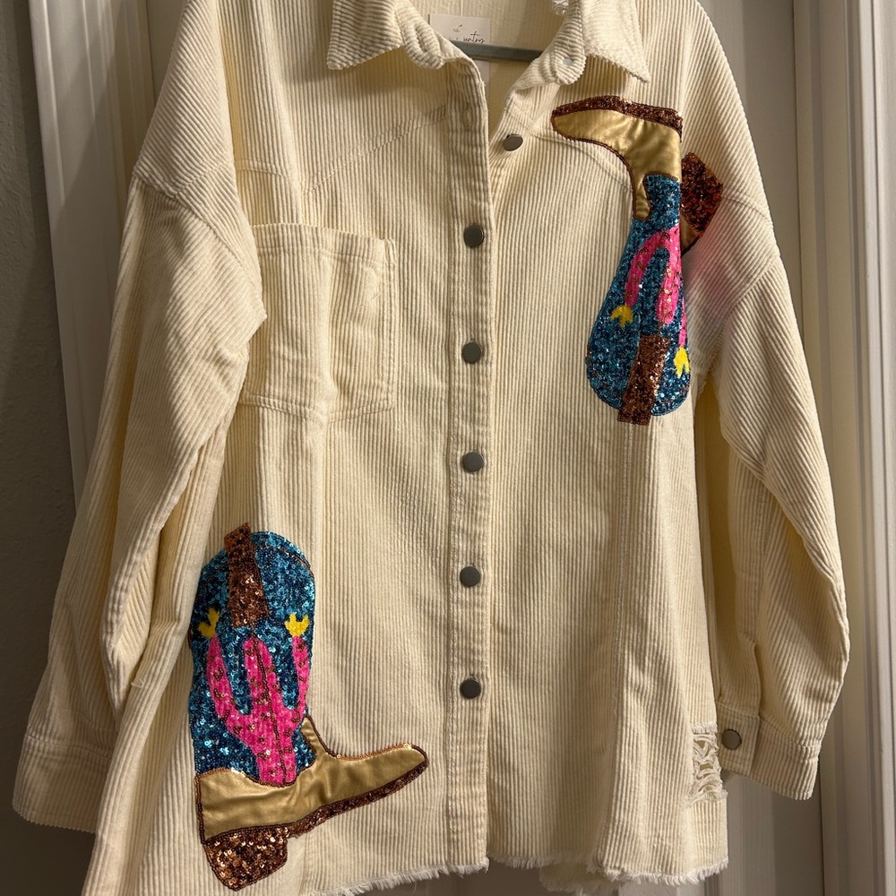 Sequin Boot Shacket - image 2